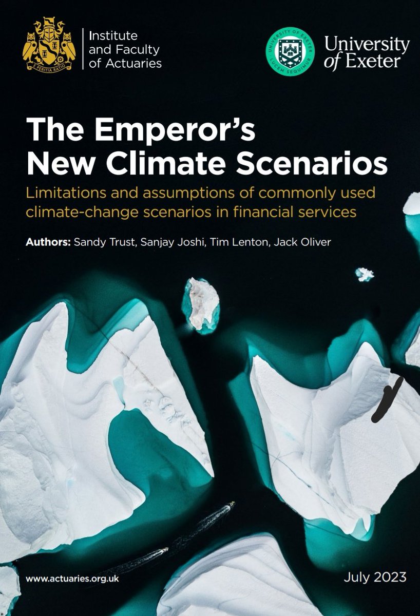 "the results emerging from the models are far too benign, even implausible in some cases. It’s as if we are modelling the scenario of the Titanic hitting an iceberg but excluding from the impacts the possibility that the ship could sink"

actuaries.org.uk/news-and-media…
