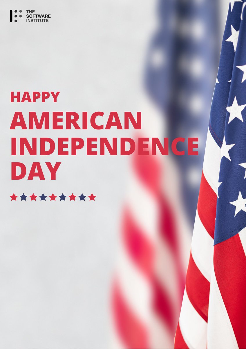 Happy 4th of July to our amazing team based in the USA! 🇺🇸🎉
Enjoy this special day with your loved ones and friends. 

From all of us at The Software Institute 💙❤️ 
--
#independenceday #happy4th #teamUSA #independenceday