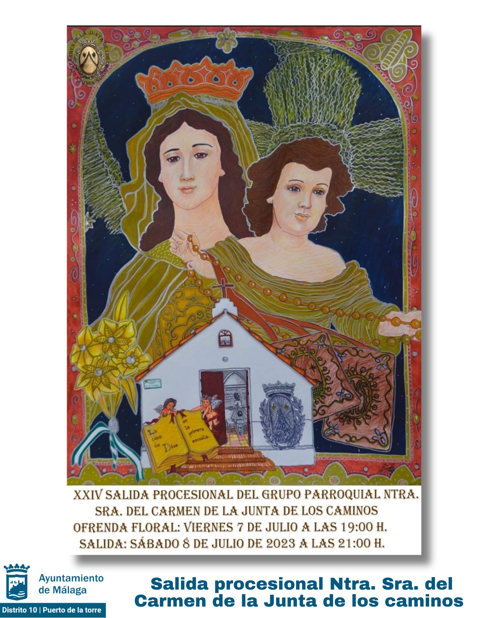 XXIV Salida procesional del grupo parroquial Ntra. Sra. Del Carmen de la Junta de los caminos de Málaga 2023
