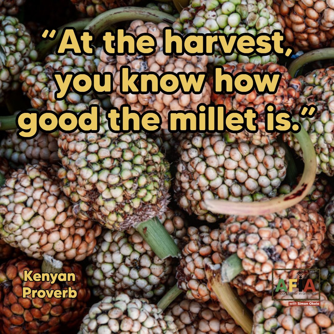 OkeloJavan's tweet photo. Greetings Village!
#DailyAfricanProverbs takes us to #Kenya
The proverb says: "At the harvest, you know how good the millet is."
Share your thoughts on this proverb in the comments below.
#AFIAPodcast #AfricanProverbs #AfricanProverbsandWisdom #AfricanProverbspage https://t.co/Wr5EkIcSu3