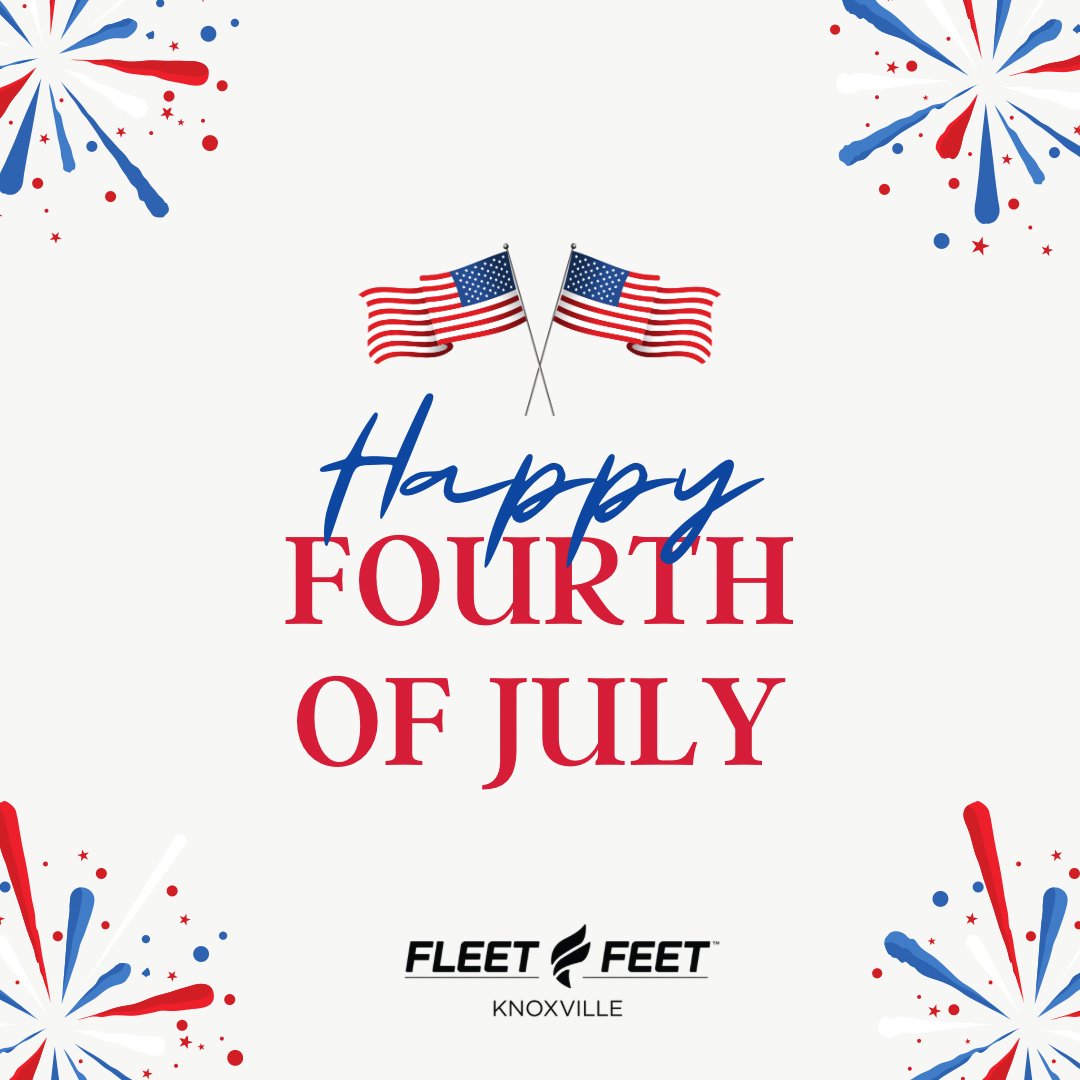 Happy 4th of July from the Fleet Feet Knox family!

Just a reminder that the store will be closed today in observance of the holiday. We will resume normal business hours on Wednesday, July 5th.

We hope you all have a happy and safe day! 🇺🇸
