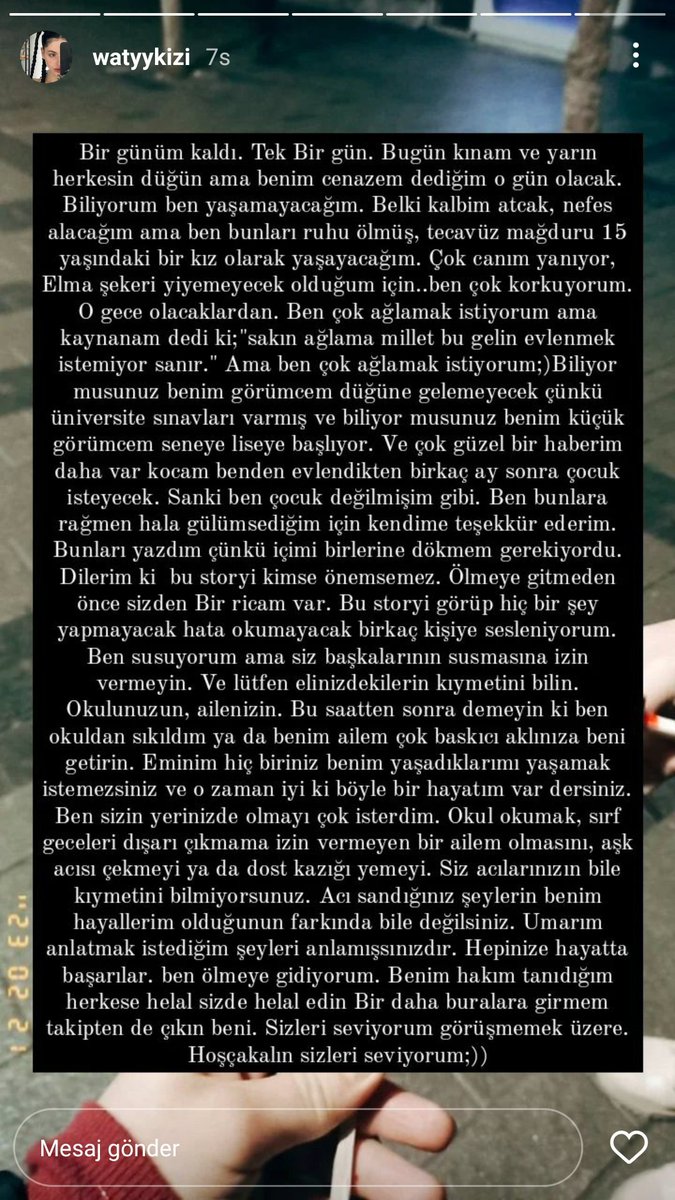 @Darkwebhaber ayşegül daha 15 yaşında ve bugün zorla evlendirliyor yaylım lütfen
#elmaşekerikurtulsun