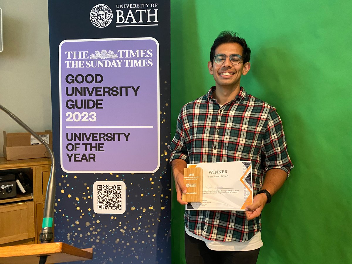 Dr Nuno M Reis (@nunomreis) on Twitter photo Congratulations to PhD student Visesh Vignesh <a href="/UniofBath/">University of Bath</a> for securing another #Award, this time best oral presentation in session 2 of Faculty of Engineering and Design Symposium that took place <a href="/BRLSI/">Bath Royal Literary and Scientific Institution</a> Congratulations to PhD student Visesh Vignesh <a href="/UniofBath/">University of Bath</a> for securing another #Award, this time best oral presentation in session 2 of Faculty of Engineering and Design Symposium that took place <a href="/BRLSI/">Bath Royal Literary and Scientific Institution</a>