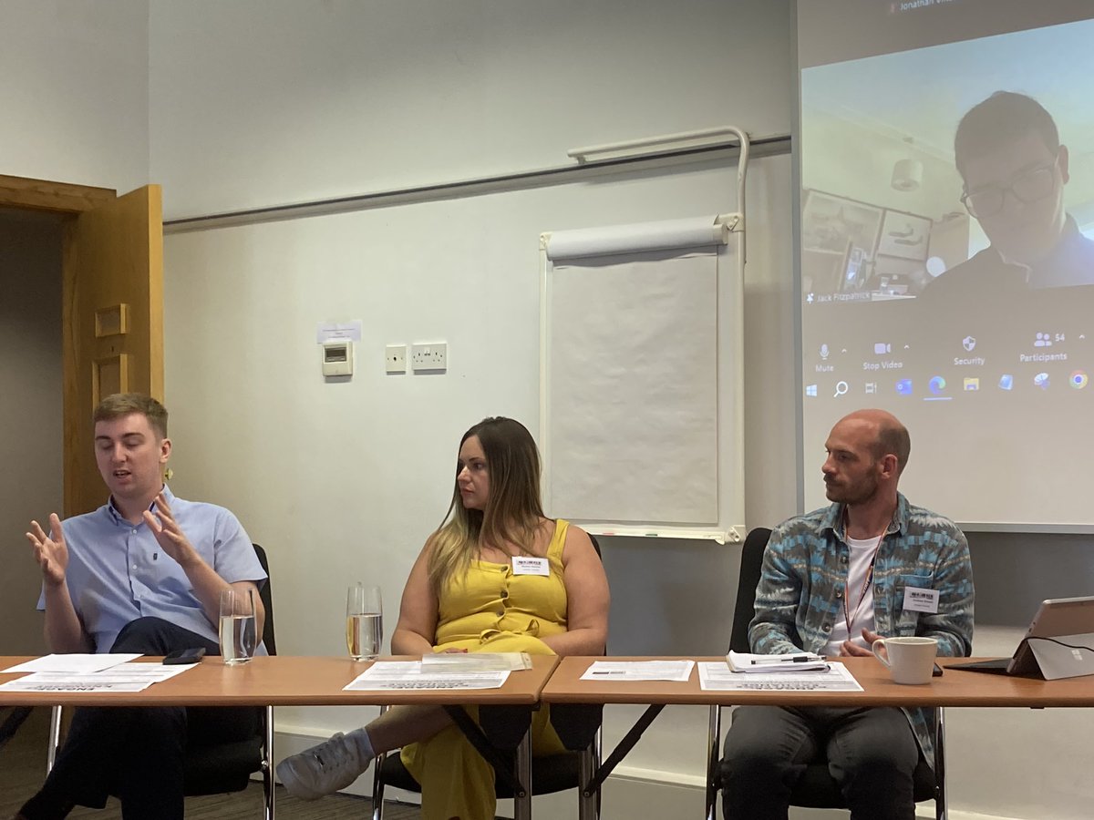Currently at the ENGAGE Knowledge Exchange event at <a href="/LancasterUni/">Lancaster University</a> Currently on: the Neurodivergent Voice panel, with excellent contributions from <a href="/LJMU/">Liverpool John Moores University</a> graduates Michael McManus &amp; Jack Fitzpatrick (on screen), Martine Dawber and brilliantly chaired by @jvincent_tweets