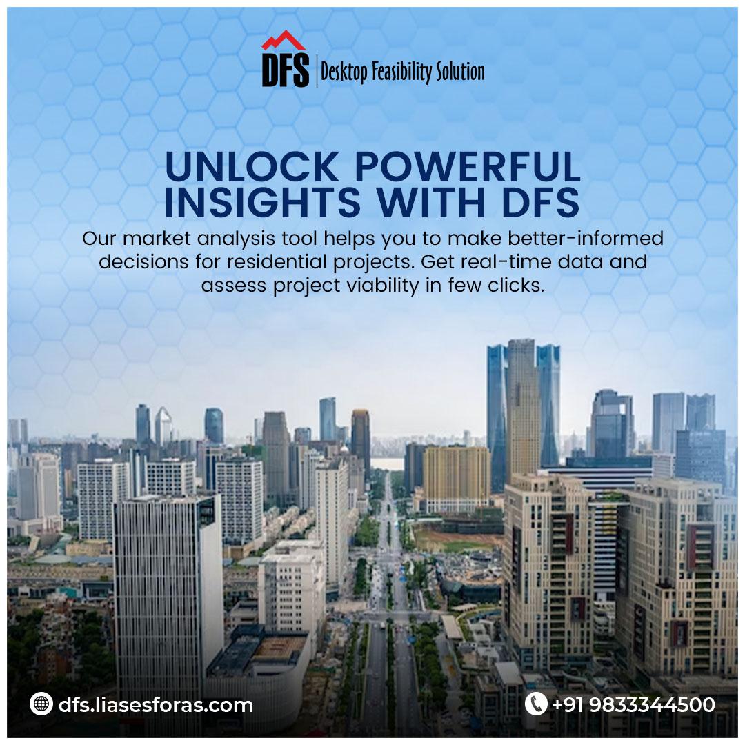 Desktop Feasibility Solution from Liases Foras is an analytical tool driven by large data which helps Banks, HFCs &amp; developers to understand the viability of any residential project across 60 cities in India.
.
🌐   dfs.liasesforas.com
📞   +91 9833344500
.