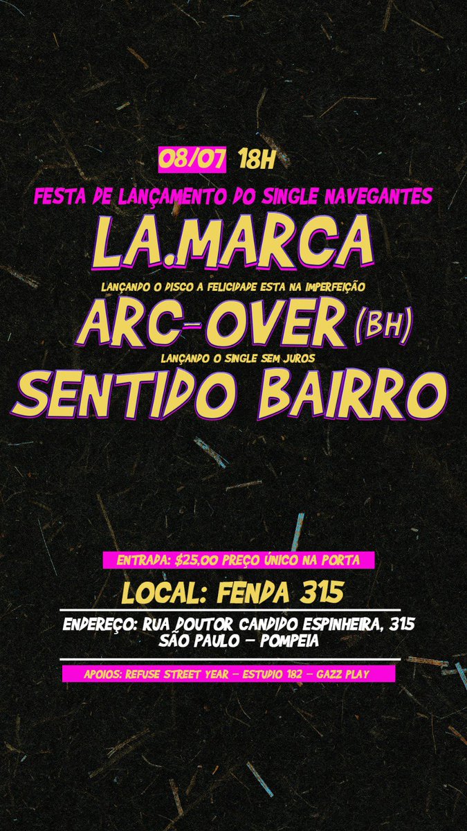 arcover's tweet photo. ALÔ MEUS CONSAGRADOS DE SP. SABADÃO ESTAREMOS AÍ FAZENDO ROCK NA FENDA315. BORAAAAA! https://t.co/ojLFYwGSSP