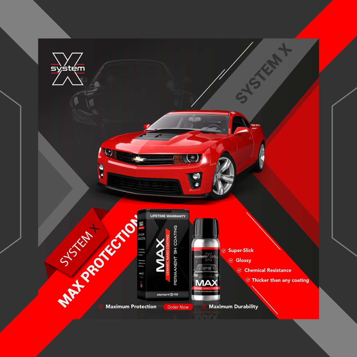 indiasystemx's tweet image. Unleash the ultimate protection with System X Max Ceramic Coating! Say goodbye to swirl marks and hello to a long-lasting, high-gloss finish. Trust in the power of advanced nano-ceramic technology to keep your vehicle looking showroom fresh. 
#SystemXMax #CeramicCoating #SYSTEMX