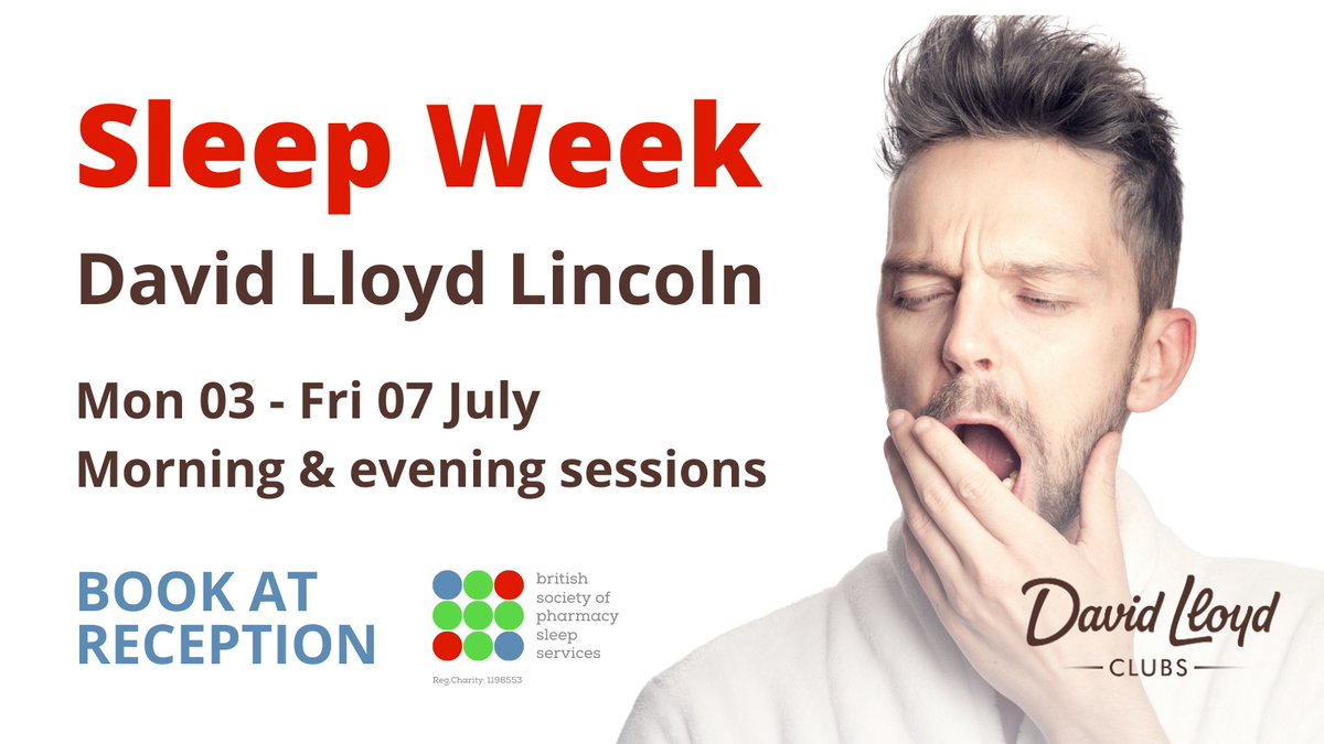 BritishSleep's tweet photo. 'Sleep Aware' kicks off with @DavidLloydUK in Lincoln. Together we're running Sleep Week sessions for members. https://t.co/q6SXijjFJN Your organisation can too! https://t.co/r34QfNgAeF