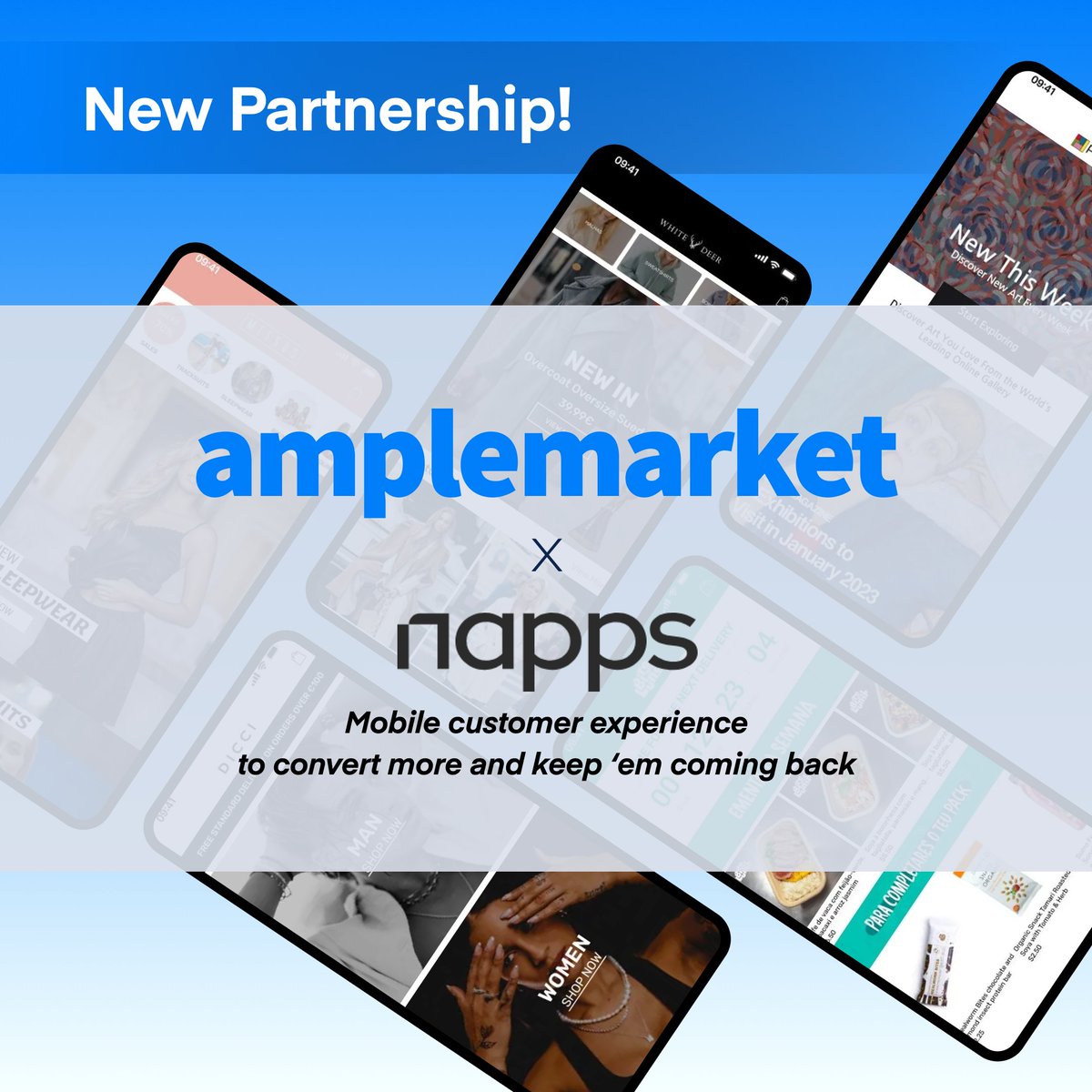 amplemarket's tweet image. Welcome to the partner party, NAPPS! 🎉 🤝
We're thrilled to be partnering with this exciting Portuguese startup reshaping mobile customer experiences with their customizable e-commerce solution. 📱
Thank you for joining our sales revolution!
#partnerprogram #referral