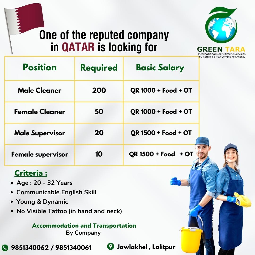 Urgent Requirement !!! Want to work on a one of the reputed company in QATAR ? Apply now for an exciting opportunity to showcase your skills and be a part of our world-class service!' For more details 📷9851340062 / 9851340062 Location : 📷 Jawlakhel , Lalitpur , Nepal