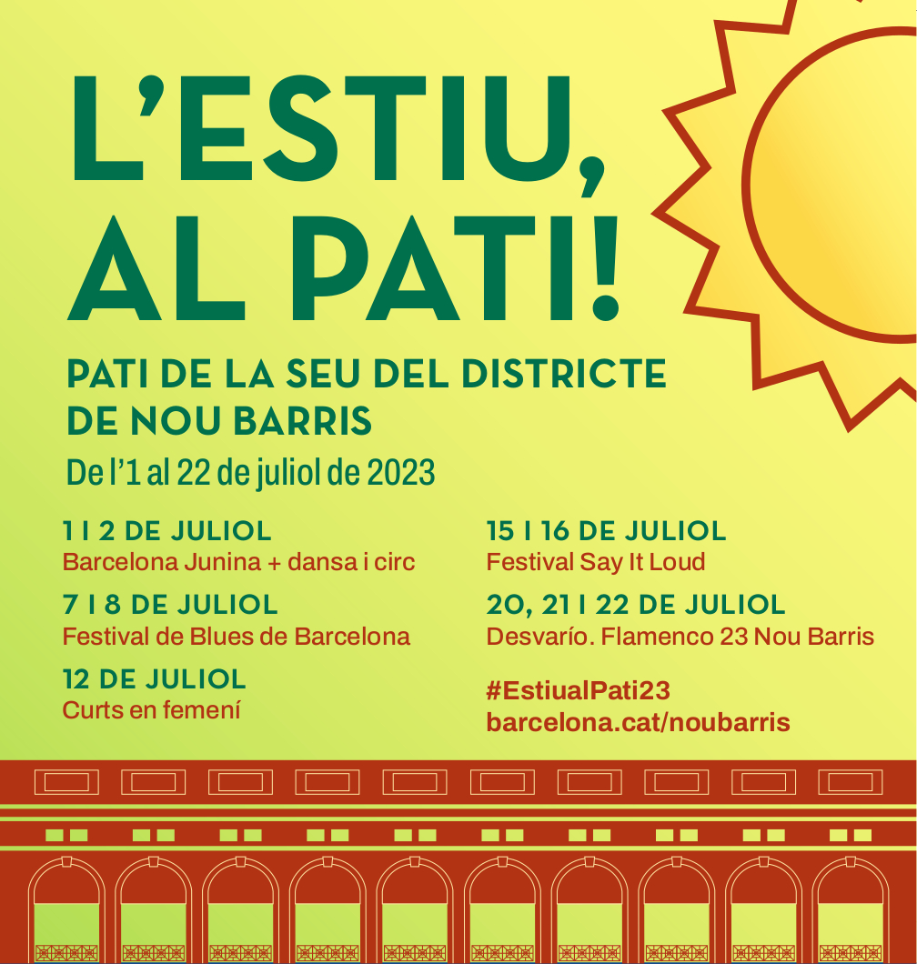 🎸El Festival <a href="/blues_bcn/">Festival Blues Barcelona</a> arriba a l'#EstiualPati23!

3 concerts divendres (19.30 h, entrada gratis) i 3 dissabte (20 h, preu: 15 €), amb artistes com <a href="/BettaBluesSoul/">Betta Berodia</a> o Chino <a href="/Swingslide/">Chino</a>.

💻Reserves per dissabte a festivalbluesbarcelona.com
🎷Info artistes a ow.ly/t5XQ50P37uH