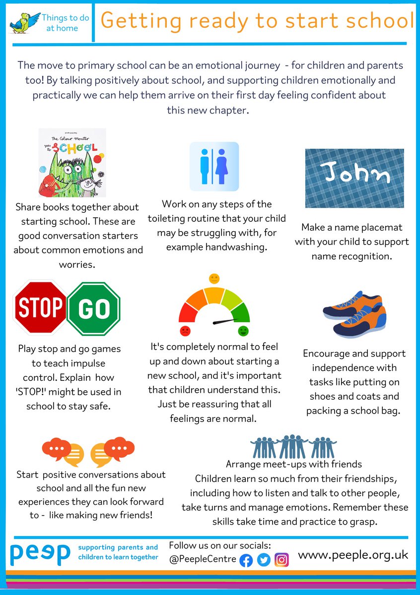Many parents don't know how to support their children to get ready for the move to primary school; a big emotional &amp; practical leap. As a society &amp; as the early years and family support sector, we can make a real difference by sharing helpful information with families #school