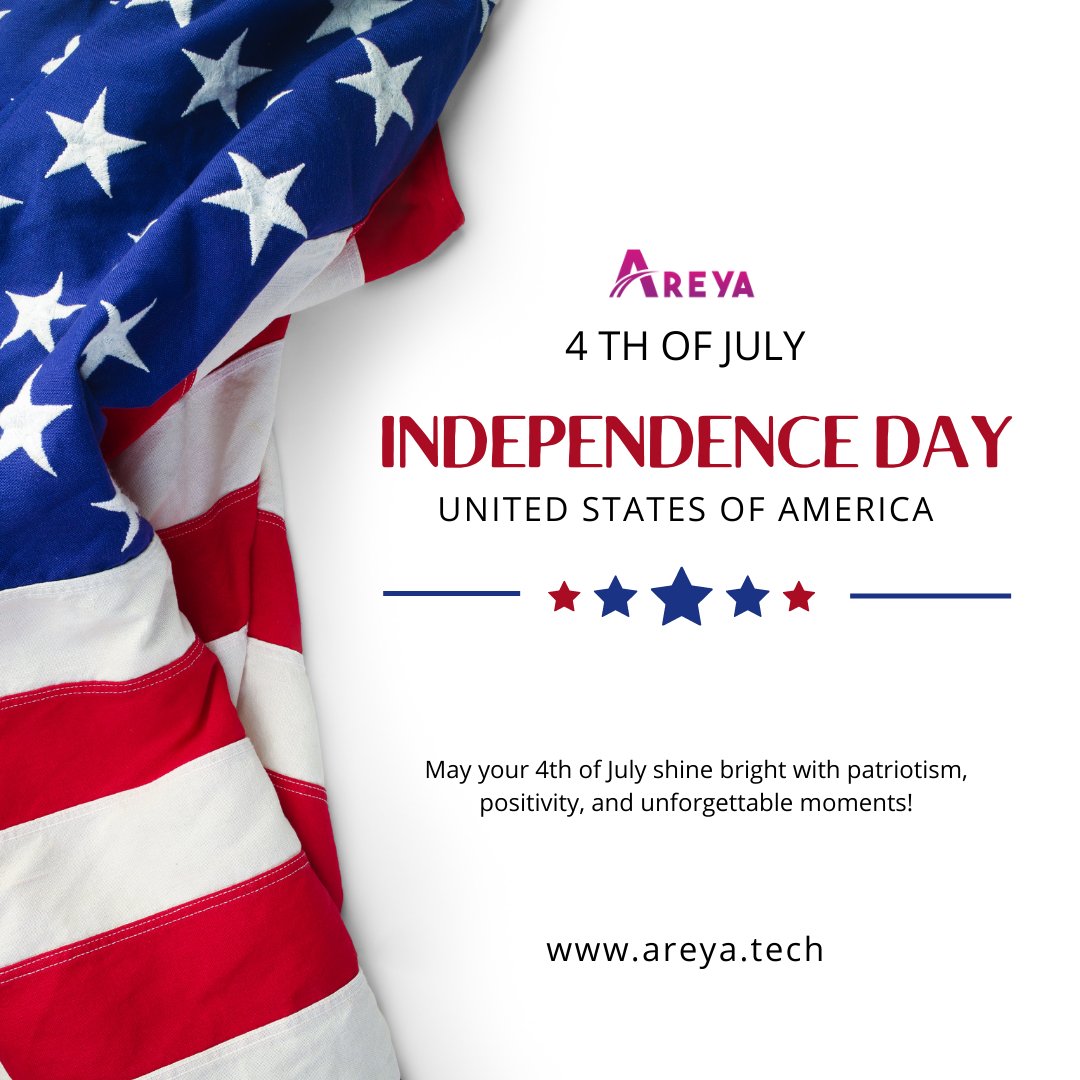 AreyaTech's tweet image. Wishing our incredible clients a star-spangled 4th of July celebration! 🇺🇸✨

We want to extend our heartfelt gratitude to each and every one of you. Your trust and partnership have helped us reach new heights, and for that, we&apos;re truly grateful.

Happy 4th of July!
@AreyaTech
