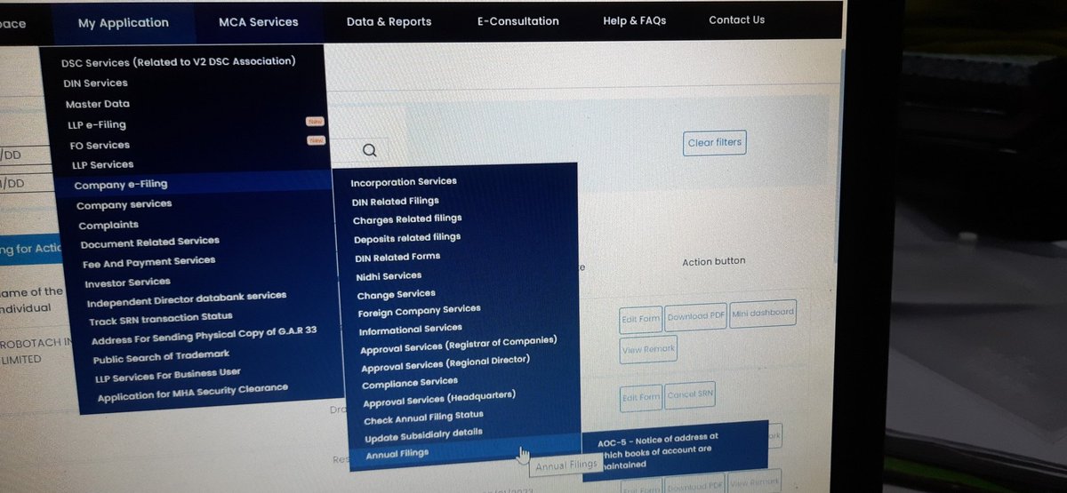 Where to find Form AOC-4 and MGT-7 on V3 Portal? #mca #ROC #v3portal #CSTwitter