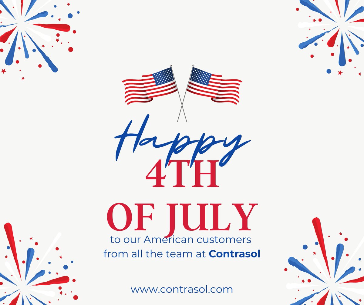 Happy 4th of July to our American customers from the whole team at Contrasol! #contrasol_ltd #4thofJuly #USA #solarshading