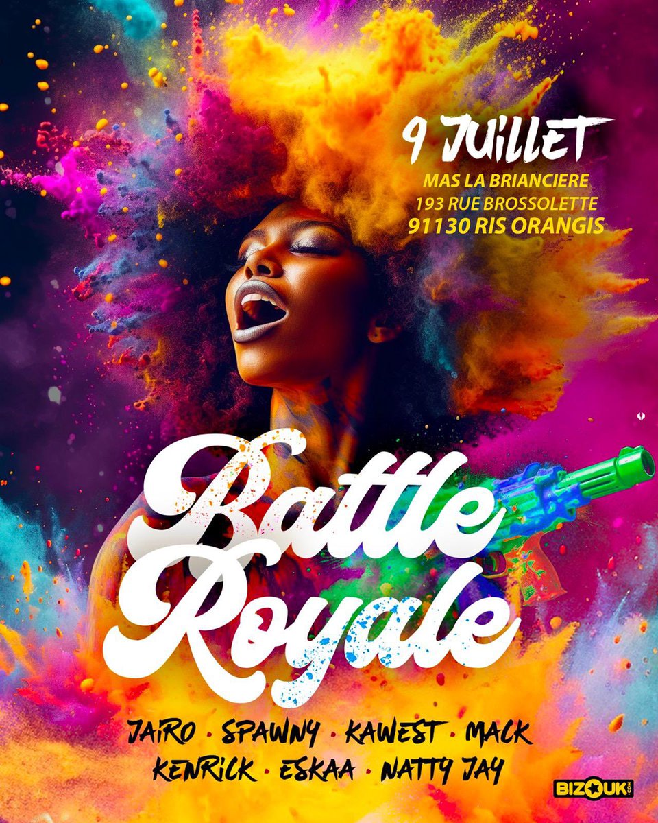 #BreakingNews L’info a été lâchée hier soir.. La prochaine BATTLE ROYALE est maintenue et elle se déroulera à Ris Orangis (91) !!! 
Encore une édition de dingos avec encore un line up de fous !!! 
So préviens ta team et prenez vos préventes !!!
<a href="/caribbeanbreak_/">BATTLE ROYALE DIMANCHE 31 AOUT</a> <a href="/DjJairo971/">Jairo</a>