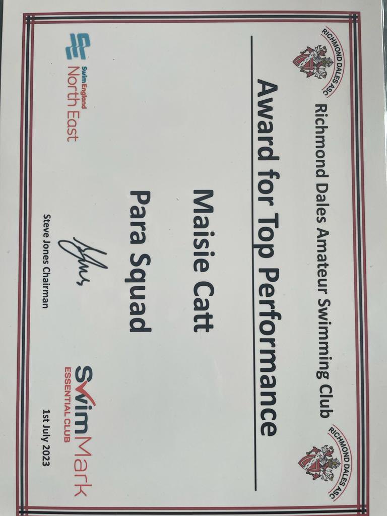 I had such a fun time at the <a href="/RichmondDales/">Richmond Dales ASC</a> presentation evening. I came away with highest achiever for the para squad which I am so grateful to receive. Thanks again to all the coaches for their ongoing support ❤️