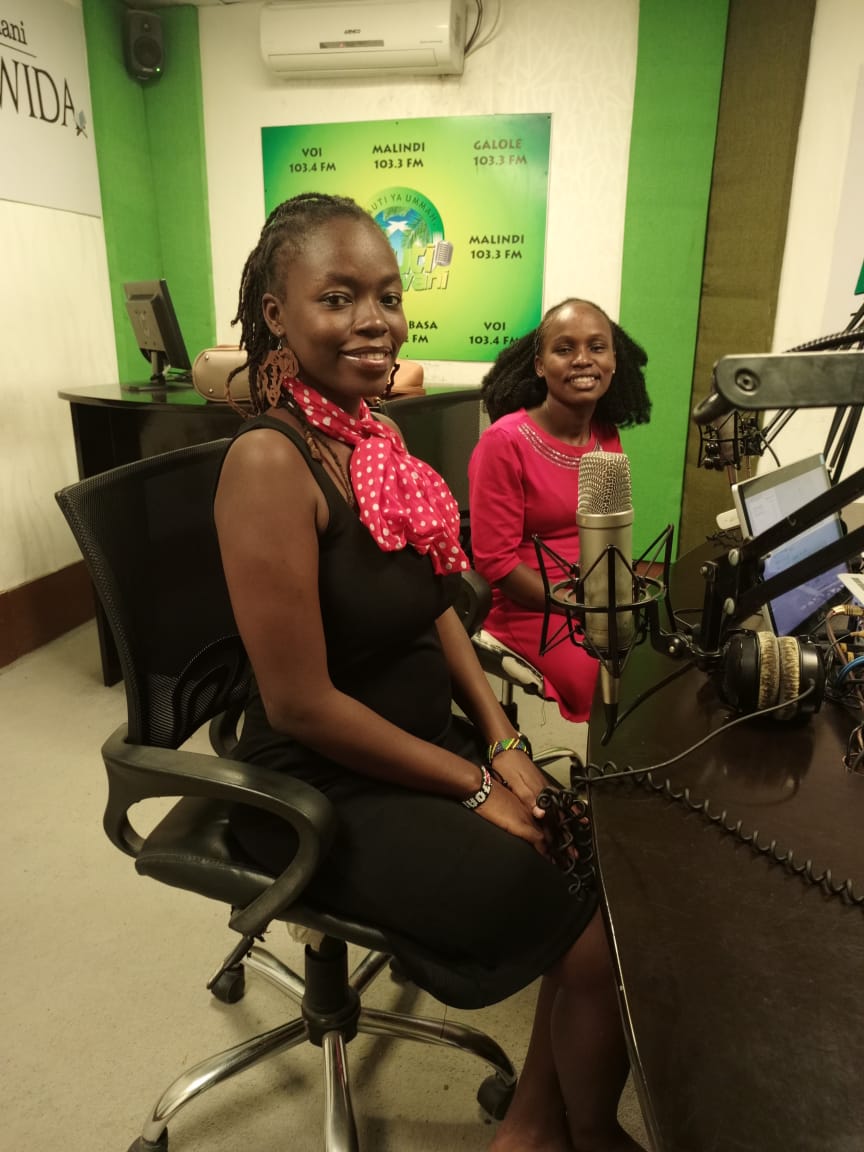 WinnieMwe_'s tweet photo. Today the WE FOR SHE MOVEMENT joined Sauti ya Pwani in a radio talk show.The discussion was focused on the teenpregnacy in Mombasa county.Let's join efforts in ending teenpregnacy. 
@SautiYaPwani @kaddymngumi @Cwid4Cwid @BetSharon @AkiliDada #WeForSheMovement https://t.co/ul6L5hRzgm