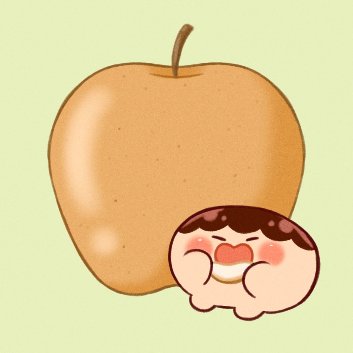 e__moca's tweet photo. ✨️🍐梨おいしい🍐💕

#1日1絵 #ゆるいイラスト #イラスト
#梨の日 https://t.co/ELvv9WuFhj
