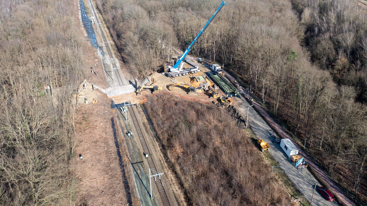 ⚡ De 1ste elektrische 🚆 op spoorlijn Hasselt-Mol! Nu is ruim 90% van het 🇧🇪netwerk geëlektrificeerd en behoren we tot de 🇪🇺 top op het gebied van elektrificatie! 👉infrabel.be/nl/article/ele…