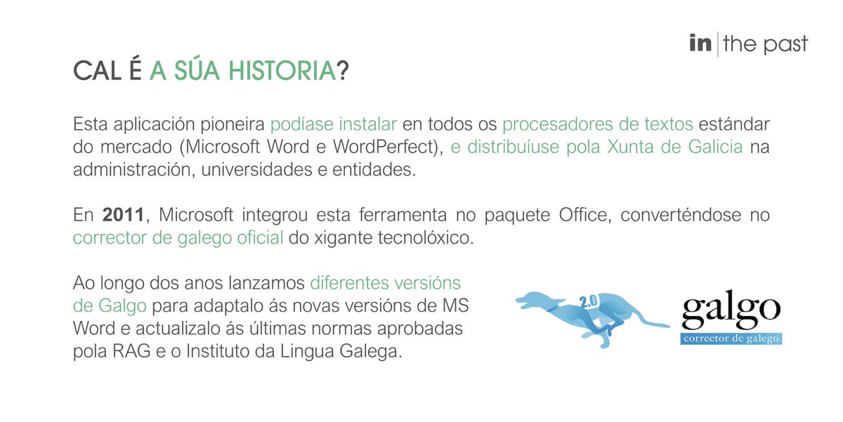imaxinsoftware's tweet image. Onte estreamos unha nova sección: #inthepast, na que publicaremos proxectos e hitos de imaxin|software.⏳

O in|the past de onte dedicámolo a Galgo, un corrector léxico e ortográfico que lanzamos en 1998.💡

#corrector #galego #inthepast #imaxinsoftware #software
#correctorgalgo