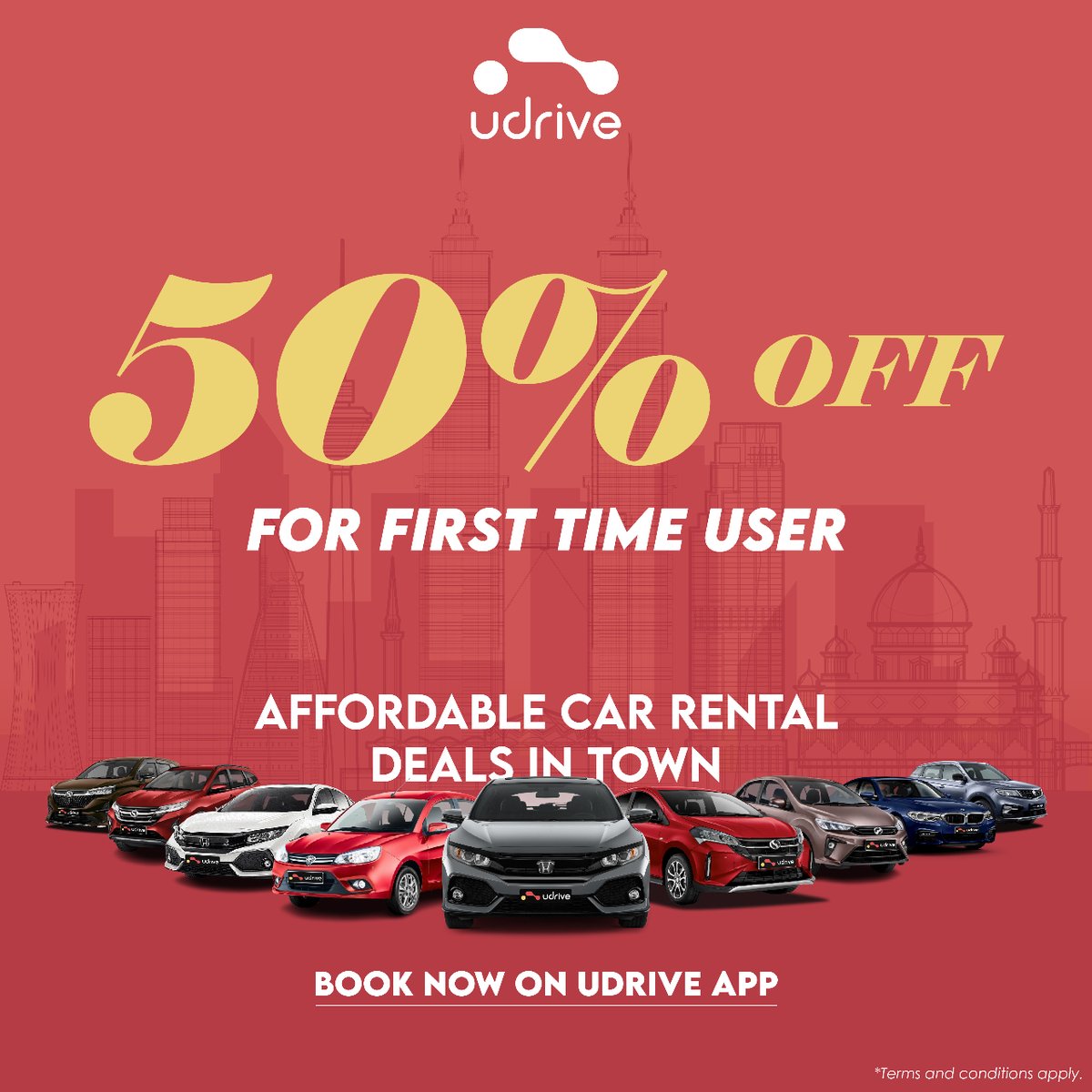 udrivemalaysia's tweet photo. Wise travelers know the secret. Plan your next getaway in advance.

Save big with our exclusive 50% off discount with no minimum spend.

Book your car rental now with "WELCOME50" upon checkout and secure the best rates with UDrive. https://t.co/yxny3Kbgmp