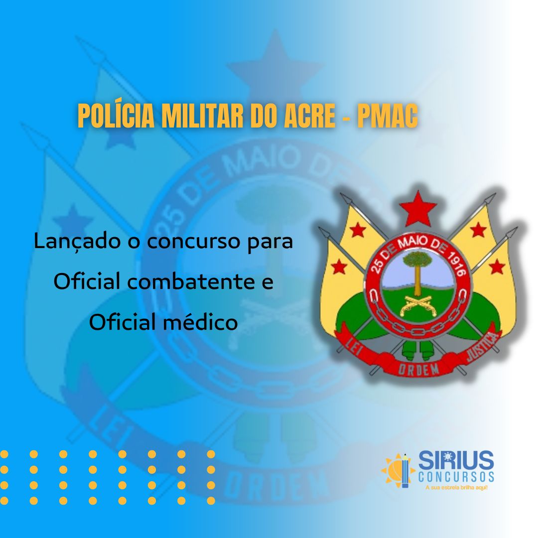 SiriusConcursos's tweet photo. Bom dia,guerreiros concurseiros !!
O edital da PMAC foi publicado e serão 36 vagas para Oficial combatente e Oficial médico.Quer saber mais?? Clique em https://t.co/0apOhPltga,acessem o a aba "concursos militares" para mais informações
Sirius concursos,a sua estrela brilha aqui. https://t.co/jirwpuDjn1