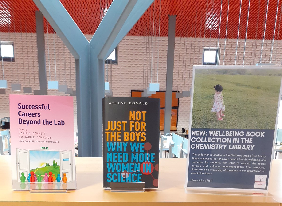 Our Wellbeing book collection is expanding to include Inspirational books and Research &amp; Study Skills titles, alongside Mental Health. All members of <a href="/ChemCambridge/">Cambridge Chemistry</a> can borrow from this collection and recommend titles too!  <a href="/GENChemCam/">Cambridge Chemistry Gender Equality Network</a> <a href="/QiCNetworkCam/">Queer in Chemistry Network Cambridge</a> <a href="/AtheneDonald/">Athene Donald</a>