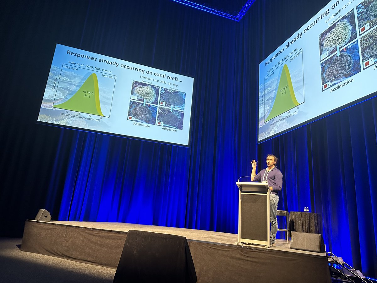 kerryacameron's tweet photo. Super interesting talk yesterday from @ecolology on evolutionary responses to #climatechange in reef building corals. Yes, future looks scary but not entirely without hope (or owls). #AMSA2023 https://t.co/AdhRtUgCyD