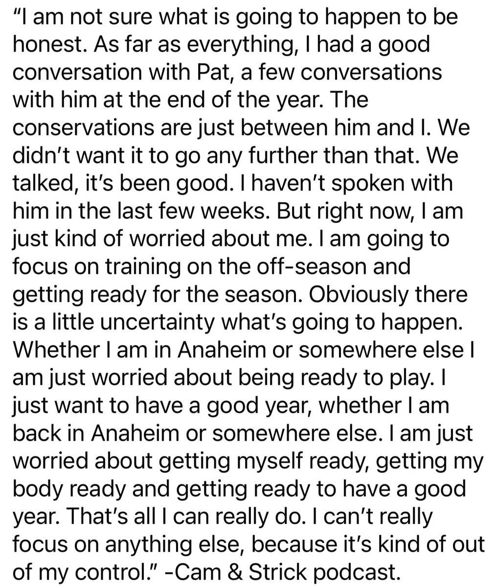 DucksNPucks's tweet photo. Great interview with Gibson on the Cam &amp; Strick podcast. Here is what he said (2:25 mark) about possibly being traded: https://t.co/S2nOOpWksm