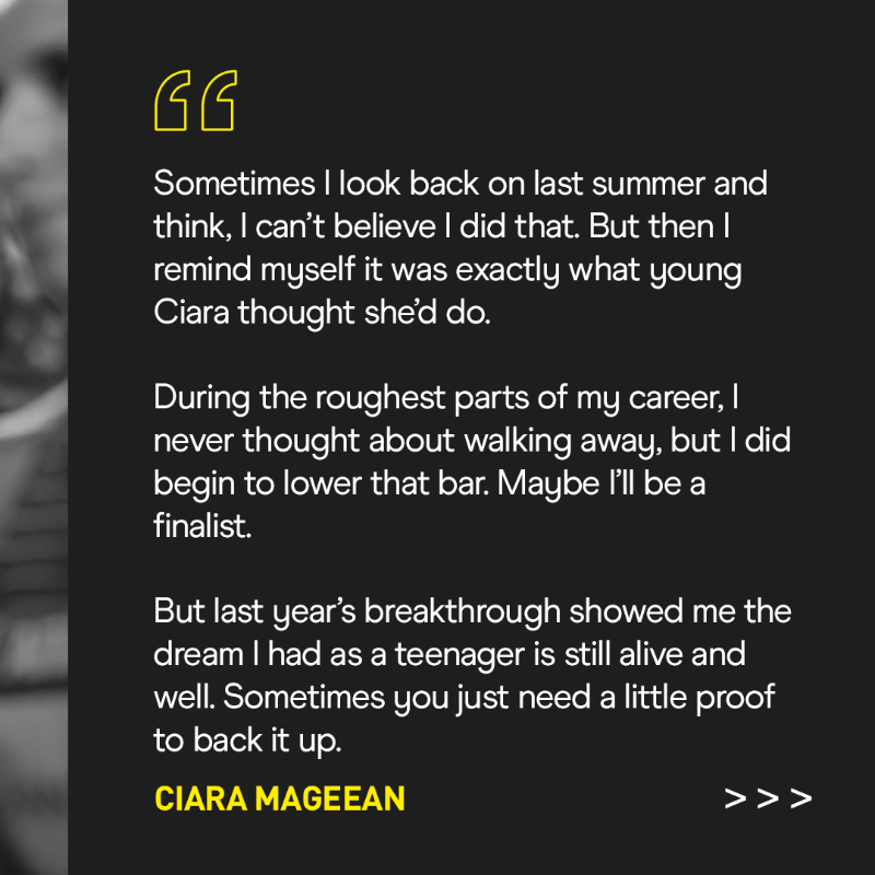 spikesmag's tweet photo. "I would have preferred a smoother path to the senior level, but I’m glad I went through what I did; it taught me an awful lot."

Irish record-holder @ciaramageean reflects on her breakthrough 2022 season – the accumulation of 10 years of work and learnings.