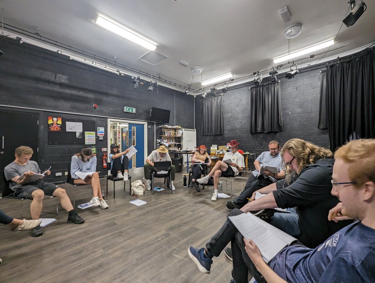 OTG_TheatreCo's tweet photo. And we're off! 🏇

'The Ballads of Billy the Kid' cast met for the first time last night and had a read-through of the script. 🤠

Tickets for all venues on sale now: 
https://t.co/v94HRc5CAX https://t.co/JHwmlkcaI9