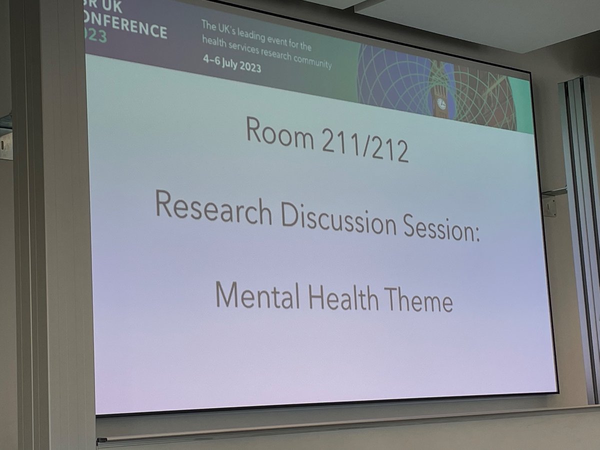 Just been part of a great opening session at #HSRUK23 on #mentalhealth. Sharing findings from the @NIHRresearch #brace and #piru evaluation of mental health support teams.