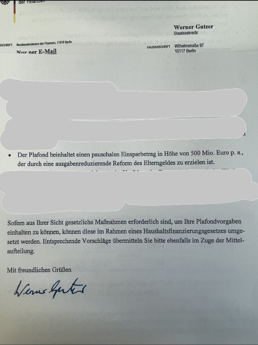 ekindeligoez's tweet photo. „…durch eine ausgabenreduzierende Reform des Elterngeldes zu erzielen ..“ Lese  hier eine klare Ansage aus dem #BMF #Elterngeld https://t.co/ISKkHi04l3