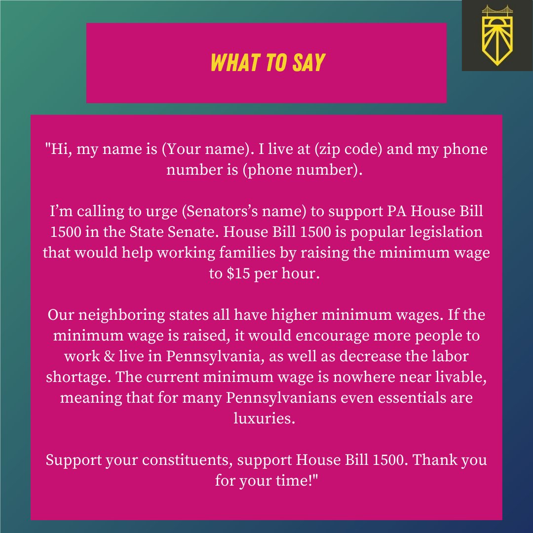 sunrisemvmtpgh's tweet photo. The PA State House passed a $15 minimum wage but it faces a much tougher time in the State Senate. Let's take action today!

#15dollarminimumwage #minimumwage https://t.co/3h0rKdTFiC