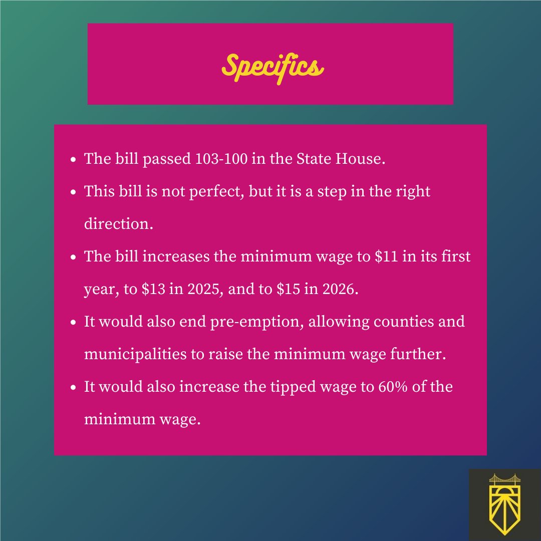 sunrisemvmtpgh's tweet photo. The PA State House passed a $15 minimum wage but it faces a much tougher time in the State Senate. Let's take action today!

#15dollarminimumwage #minimumwage https://t.co/3h0rKdTFiC