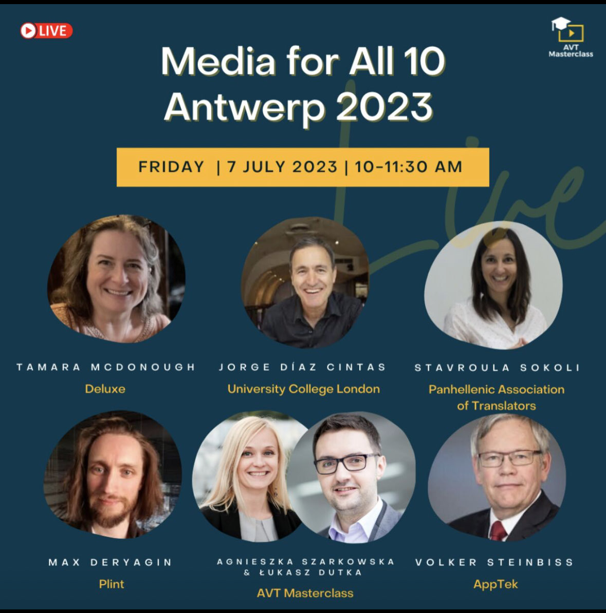 mudaryaghi's tweet photo. Listen to ⁦⁦@AppTek_McLean⁩ Dr. Volker Steinbiss speak at the media for all on #ai automatic speech recognition #asr  neural #machinetranslation &amp; adaptive #texttospeech for media localization &amp; #accessibility July 5-7 at the University of Antwerp
https://t.co/IFgOBujZ8L https://t.co/3wZzNYKaxv