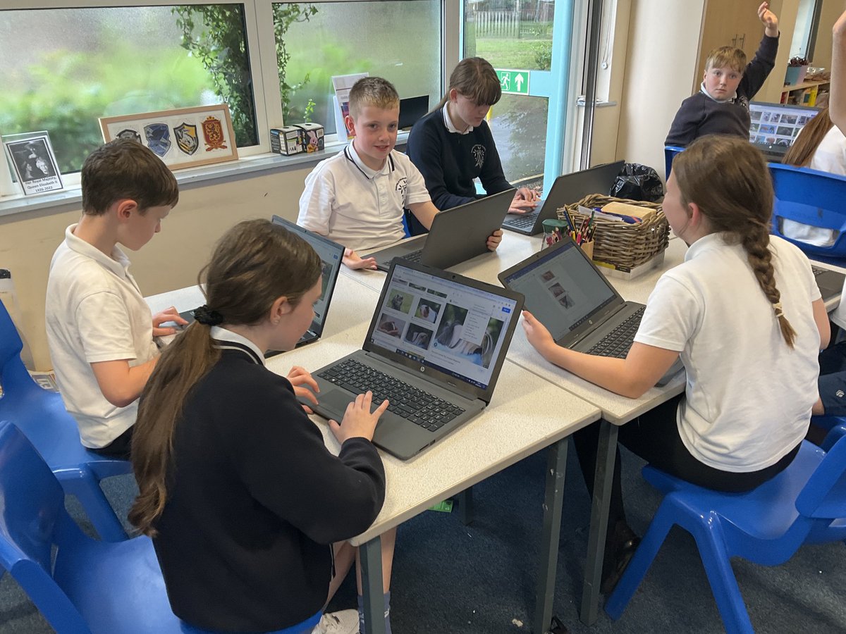 FPS_Computing's tweet image. Year 5 have been downloading images free from copyright in order to make an animal fact file on Microsoft Word. 🐶🦁🐒🐷🦉🐴
