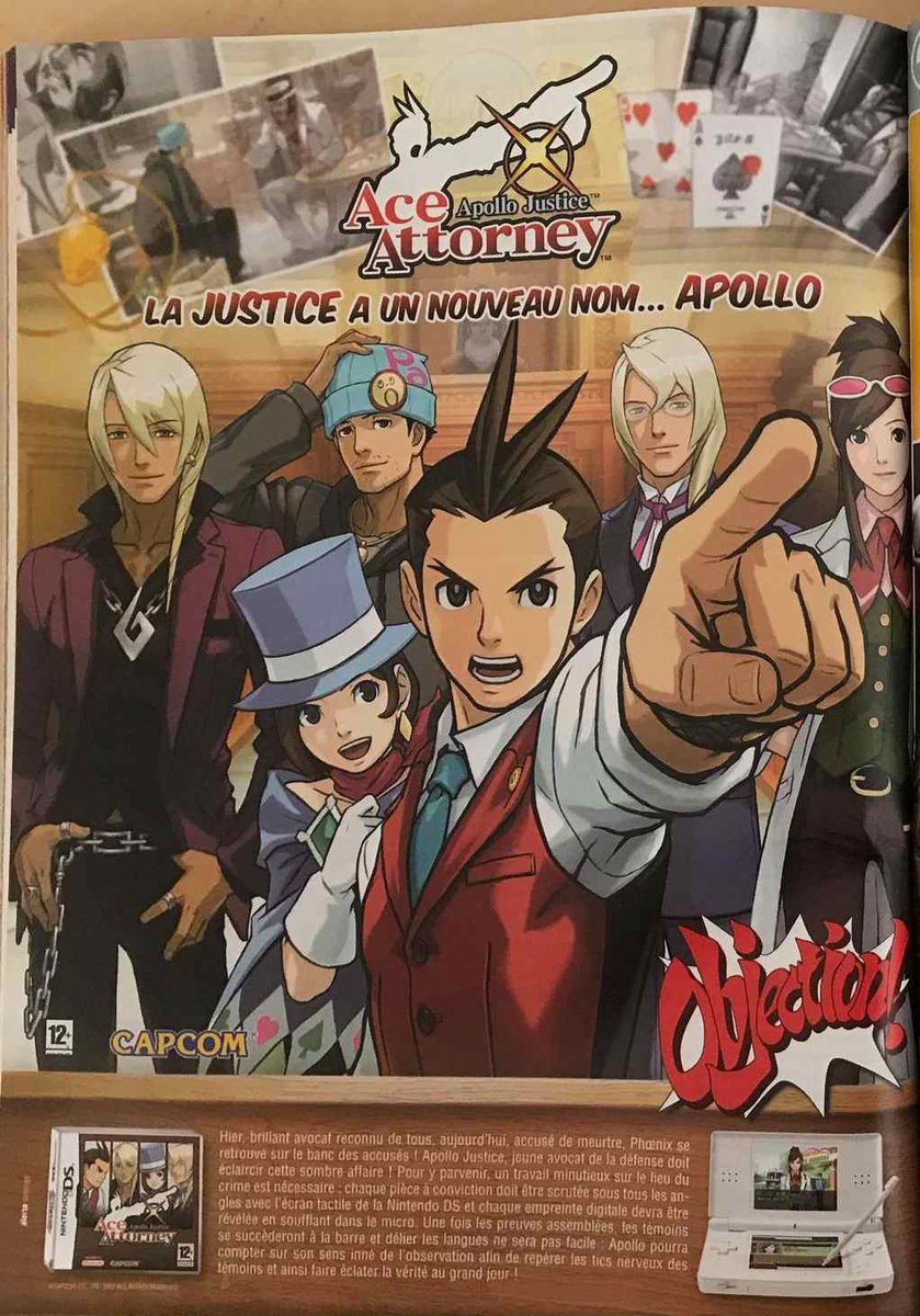 AllmightoFranky's tweet photo. La pub dans les mags JV des #80s #90s #2000s,pubs issues d'un #Nintendo le mag officiel,#ApolloJustice #AceAttorney et #EtrianOdissey sur #NintendoDS,#SecretFiles #Tunguska et #Obscure2 sur la #Wii!!#retro #retrogaming #oldschool #NLMO #culturepub https://t.co/jlmVo3iotK