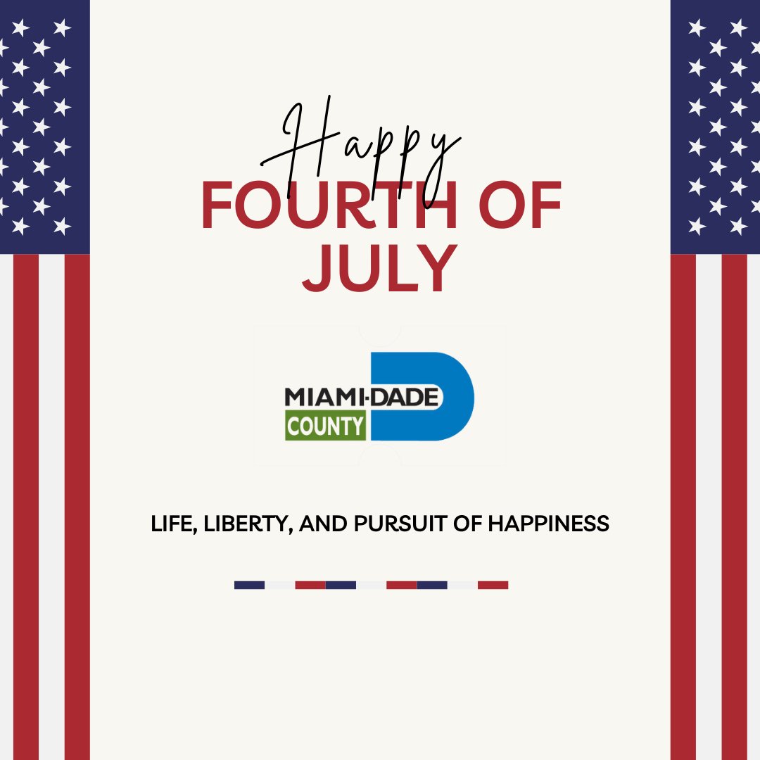 On this July 4th, let us honor what unites us: life, liberty, and the pursuit of happiness, along with the values that make us proud to call Miami-Dade County home. #July4th #OurCounty #CAHSDconnect