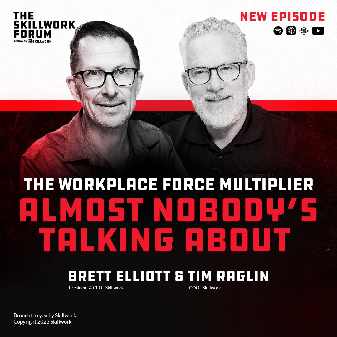 SkillworkCo's tweet image. Discover the power of a &quot;Force Multiplier&quot; in the workplace in the latest episode of the #SkillworkForum. Join hosts Brett Elliott and Tim Raglin as they explore recruitment strategies, the importance of upskilling, and more. Don&apos;t miss out! Link in bio. #ForceMultiplier