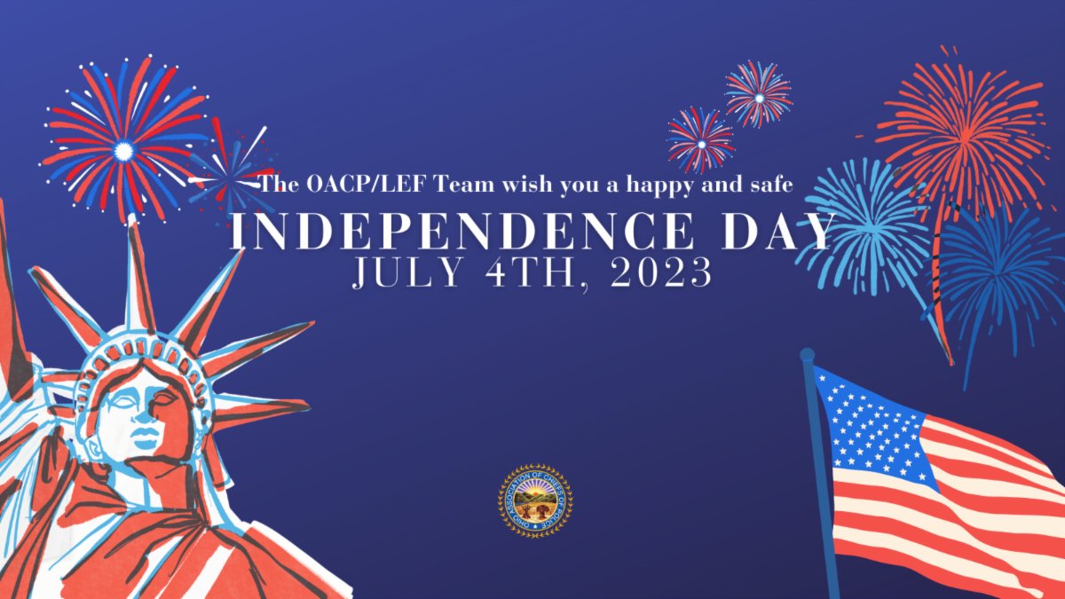 Happy 4th of July from all of us at the Ohio Association of Chiefs of Police! Our offices will be closed today, but will reopen at 8:00 a.m. tomorrow morning.
