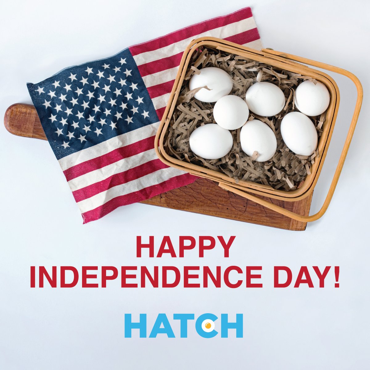 The HATCH family of food banks and farmers wishes you a happy and relaxing #IndependenceDay! Will it be hot enough to try 'National Sidewalk Egg Frying Day', too? Either way, crack a tasty egg into a skillet and enjoy!