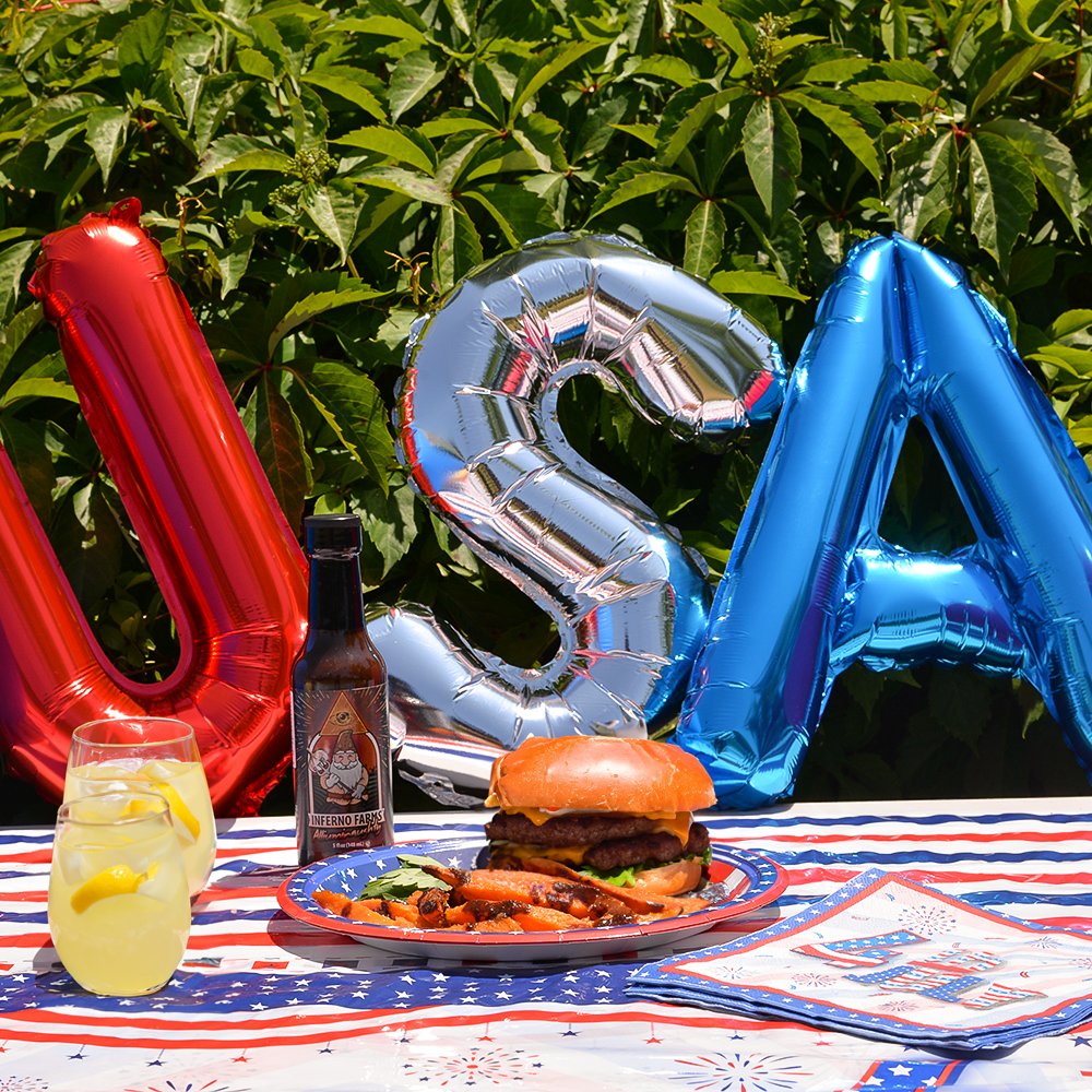 InfernoFarms1's tweet photo. Happy 4th of July from Inferno Farms! 🎆 Make sure to spice up your next burger with our Alluminaughty Sauce! 

#InfernoFarms #HotSauce #Spicy #Foodie #Food #Peppers #HotPeppers #FoodPorn #HotSauceOnEverything #Yummy #FourthofJuly #USA #July4th #Alluminaughty https://t.co/O0VEkQ6fuz