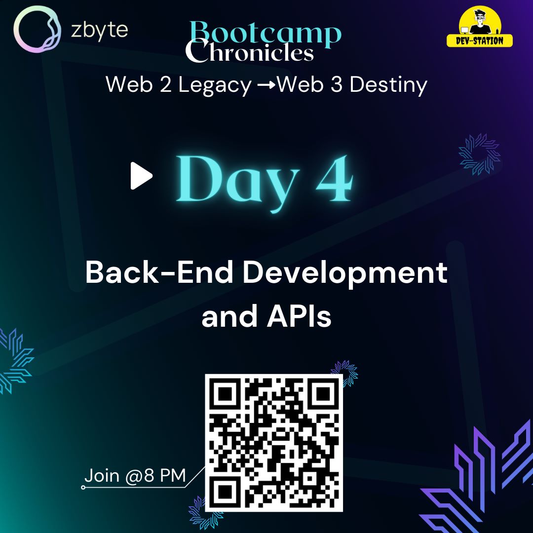 Devs_Station's tweet photo. ๐ข Day 4 Alert! ๐ข
#Day4 of the #BootcampChronicles is happening today! ๐
Join us for another day of immersive learning and discover the fascinating world of #Web3 and decentralized applications (#DApps). ๐๐ป
See you there! ๐๐ https://t.co/SzEsMIBnS0