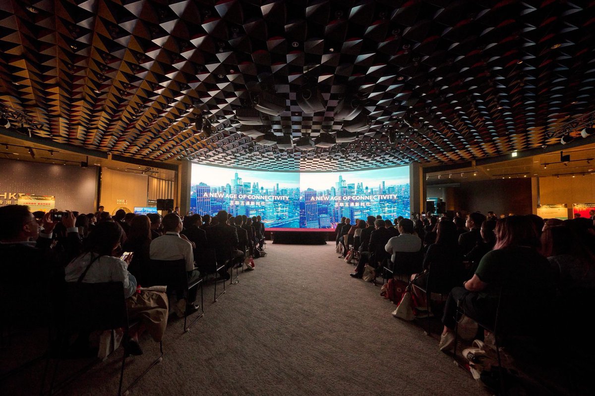 HKEXGroup's tweet photo. A full house at #HKEXConnectHall today for the #BondConnect Anniversary Summit! HKEX CEO Nicolas Aguzin @aguzin said Bond Connect has been facilitating greater access to China’s onshore bond market, and is part of a growing Connect franchise that provides unrivalled connectivity. https://t.co/tjU2dUpf5t