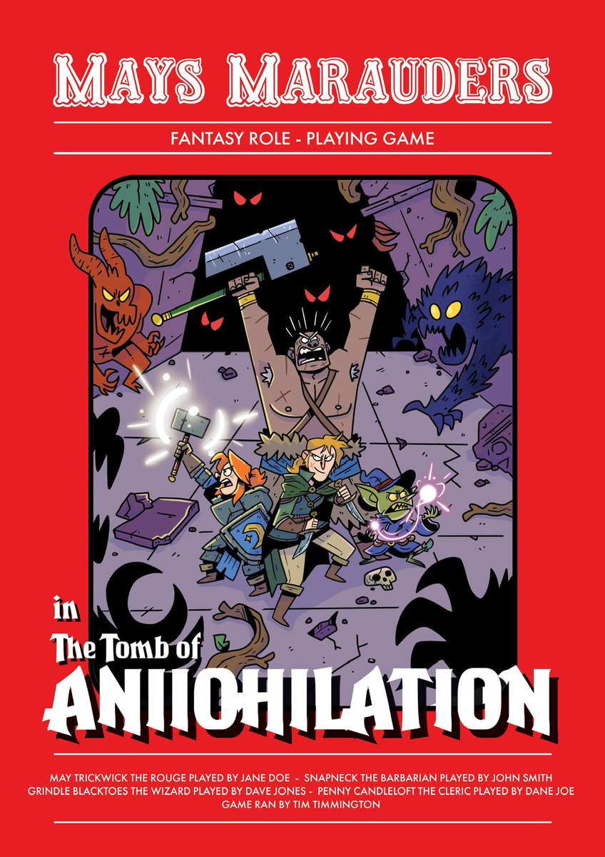 Artmonkeymg2's tweet photo. The Red Box

Title of your group and the campaign you’re playing, Your party in the setting and your characters and players names on the bottom.

Party Rates
4 - £400 GBP
5 - £500 GBP
6 - £580 GBP

DM or email skullmonkeycomics@gmail.com

#ttrpg #dnd #redbox #comissionsopen https://t.co/37L3qrQjMx