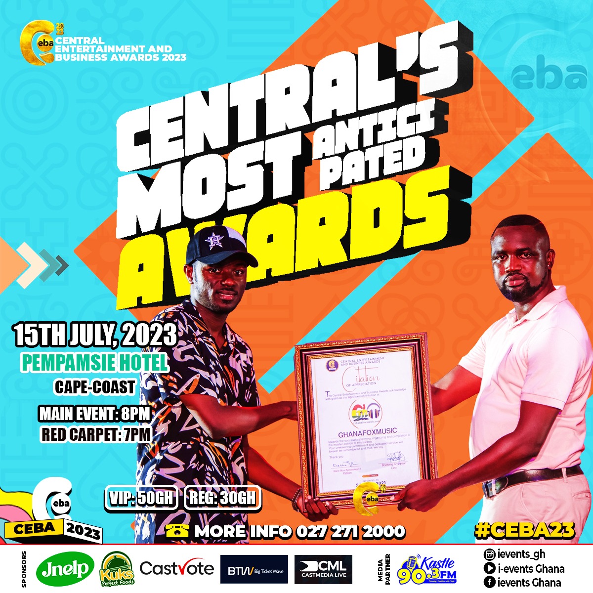 Assin_Talks's tweet photo. The 3RD EDITION of CENTRAL ENTERTAINMENT &amp; BUSINESS AWARDS (CEBA’23) is happening live inside Pempamsie HOTEL inside CAPE COAST. 

Powered By: @ievents_gh
#CEBA23 #AssinTalks
#EVERYNOMINEEISAPOTENTIALWINNER https://t.co/PM2uXFxGkn