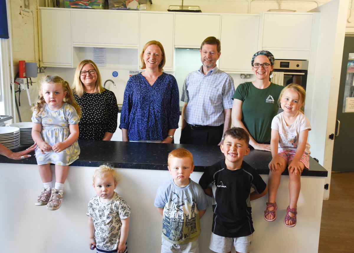 Trustee, Donna, went to @CotenEnd to see the kitchen project that we contributed to by buying a fridge. The children now receive tasty, hot lunches, thanks to support from local organisations