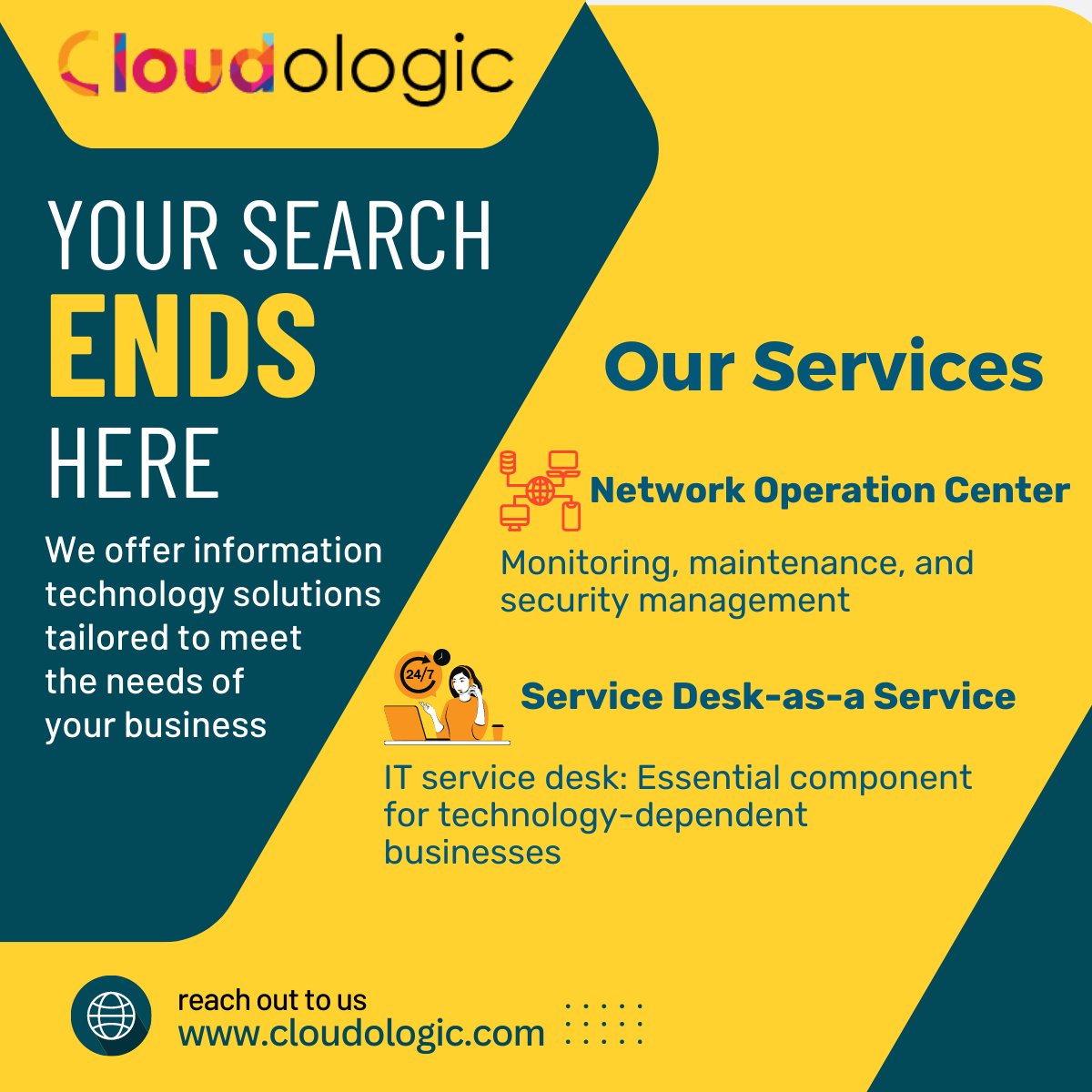 cloudologic's tweet image. Ready to say goodbye to tech headaches?
Empower your business with Cloudologic&apos;s Manage Service and let us handle your IT needs.
Get started today! 

#managedservice #ITneeds #techheadaches #beproductive #businesssolutions #ITsupport #digitaltransformation #cloudologic